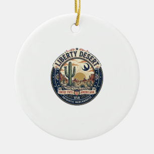 Liberty Öken Patriotisk Patriotisk Öken Kaktus U Julgransprydnad Keramik