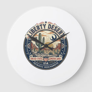 Liberty Öken Patriotisk Patriotisk Öken Kaktus U Stor Klocka