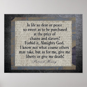 Liberty or Death - American Revolution Citat Poster