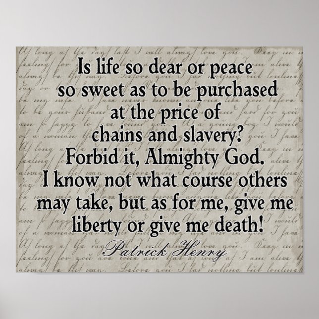 Liberty or Death - Patrick Henry Quote - print Poster (Framsidan)