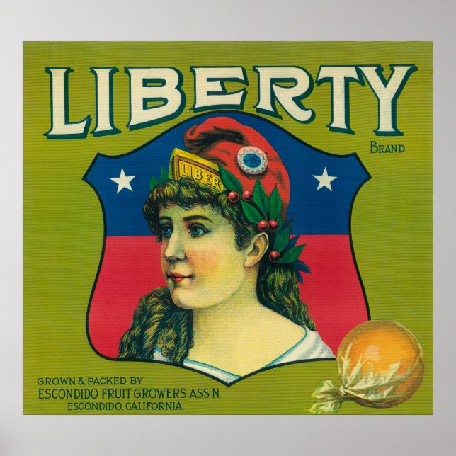 Liberty Orange LabelEskonditiondo,CA Poster (Framsidan)