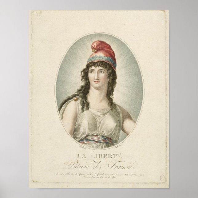 Liberty, Patron of the Fransk, graverad av Ruotte Poster (Framsidan)