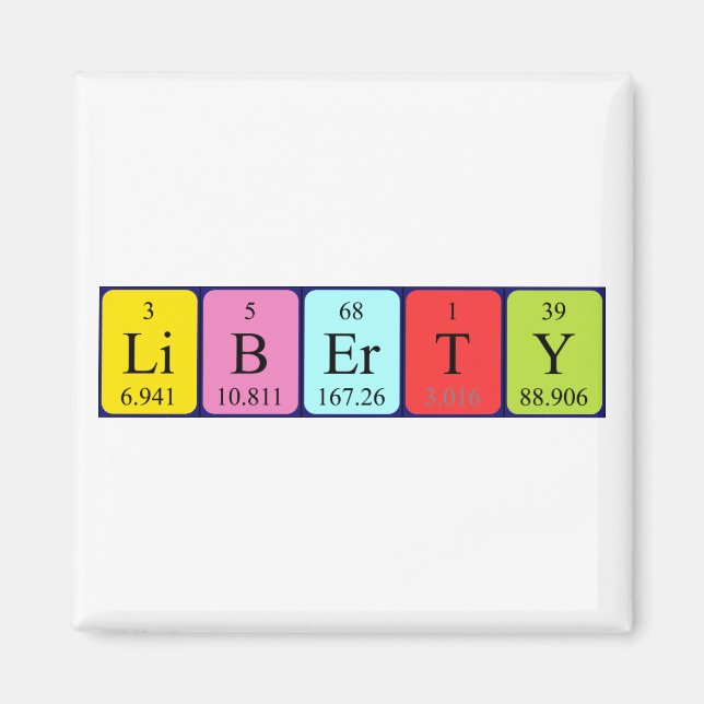 Liberty Perioty bord namn magnet (Framsidan)