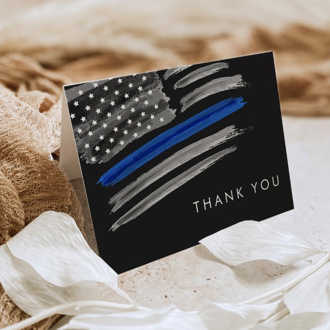 LIBERTY Police Pension Party Thin Blue Line Tack Kort (Skapare uppladdad)