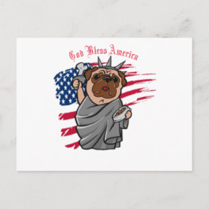 Liberty Pug Vykort