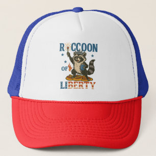 Liberty Raccoon Funny Patriotic Animal Firewo Keps
