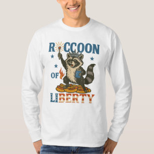 Liberty Raccoon   Funny Patriotic Animal Firewo T Shirt