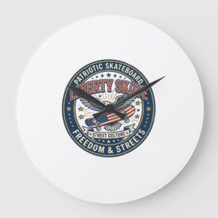 Liberty Skate Patriotisk Patriotisk Skateboard Vin Stor Klocka