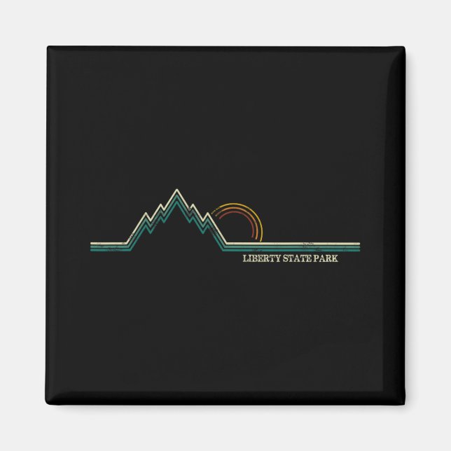 Liberty State Park New Jersey Mountain Retro  Magnet (Framsidan)