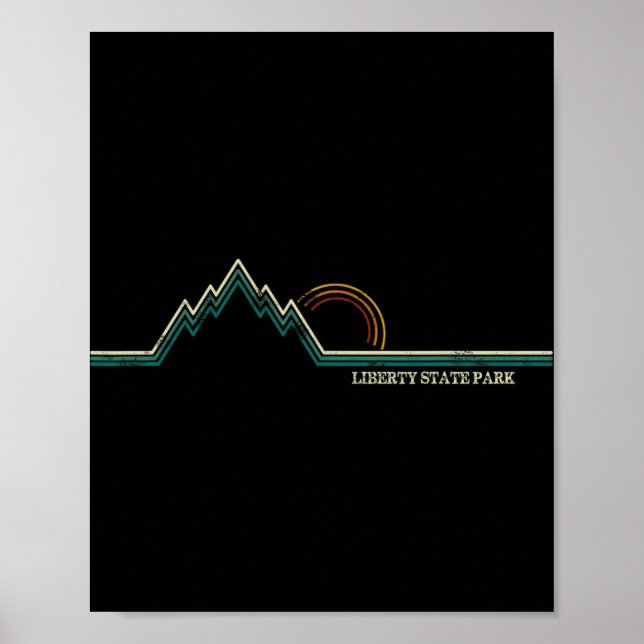 Liberty State Park New Jersey Mountain Retro  Poster (Framsidan)