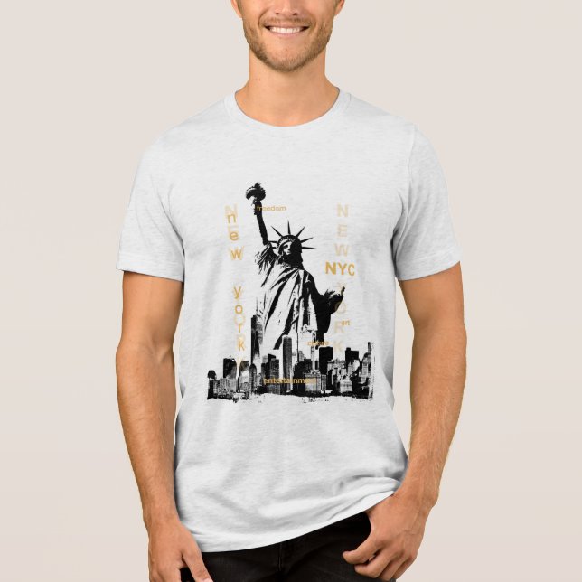 Liberty Statue Nyc Manar High Quality Kortärmad T Shirt (Framsida)