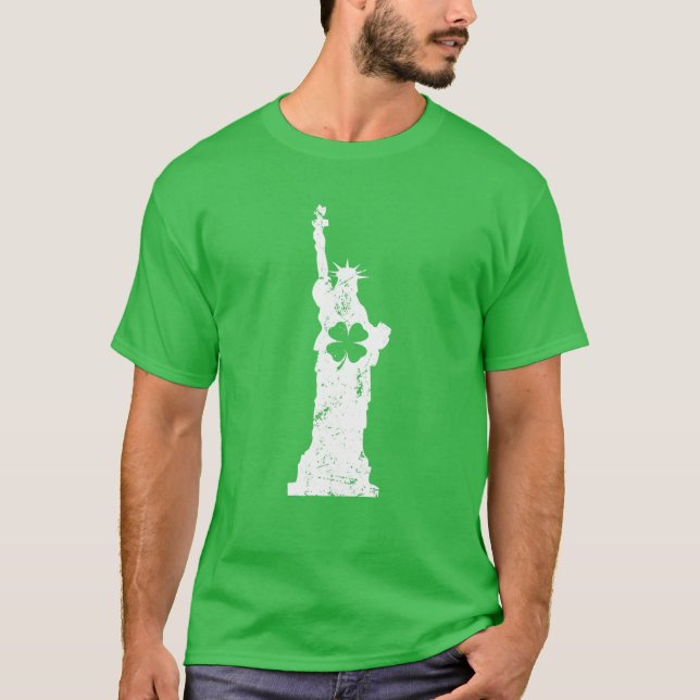 Liberty Status Clover Leaf Pajama St Patricks Day T Shirt (Framsida)