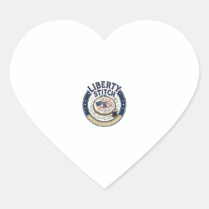 Liberty Stitch Patriotisk Broderi Nål Hjärtformat Klistermärke
