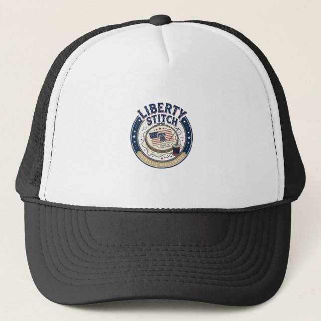 Liberty Stitch Patriotisk Broderi Nål Keps (Framsida)