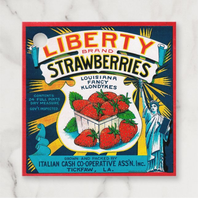 Liberty Strawbär Gåvor Etiketter (Framsida)