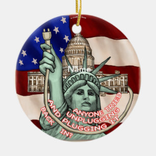 Liberty Unplug USA Julgransprydnad Keramik