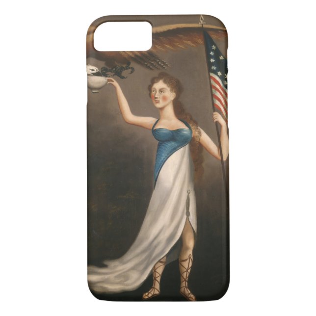 Liberty Woman Eagle American Flagga USA Case-Mate iPhone Skal (Baksida)