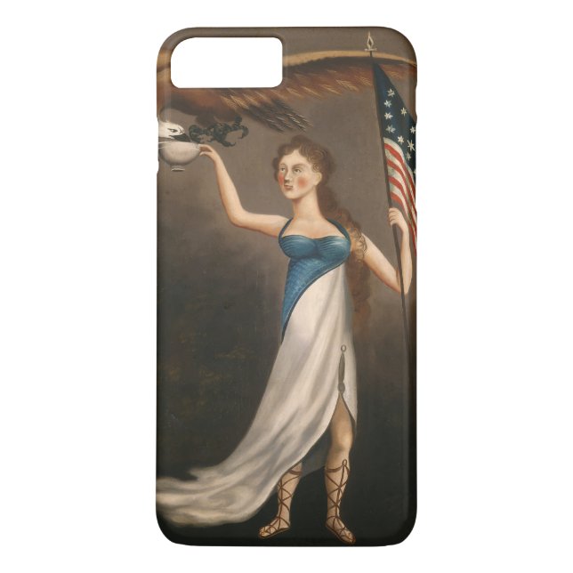 Liberty Woman Eagle American Flagga USA Case-Mate iPhone Skal (Baksida)
