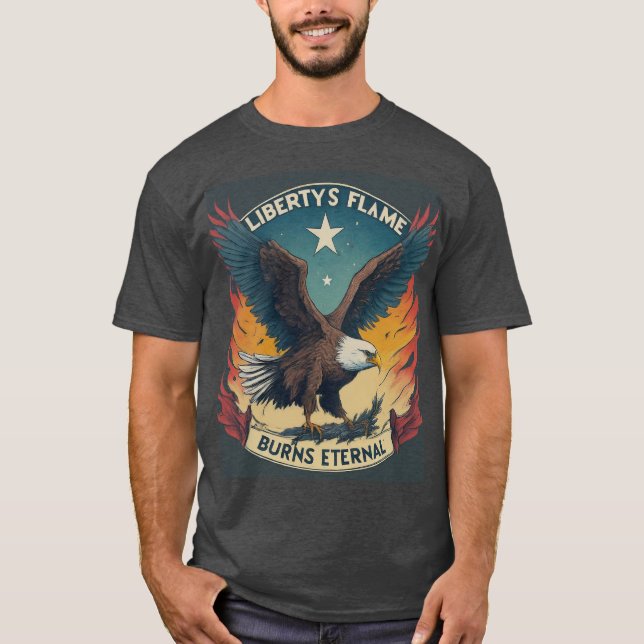 Liberty's Flame Burns Einternal T Shirt (Framsida)
