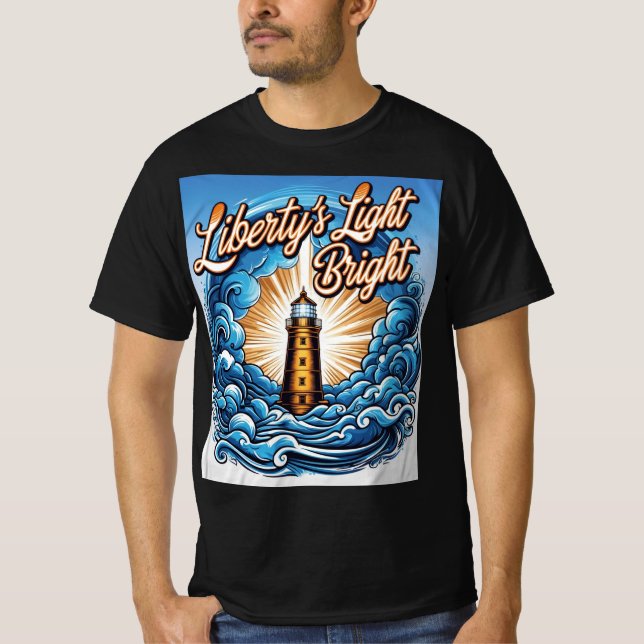 Liberty's Light Shines Bright T Shirt (Framsida)