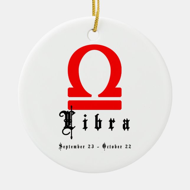 Libra, 23-22 oktober julgransprydnad keramik (Framsidan)