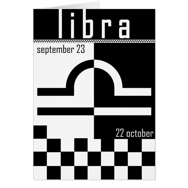 Libra 2 tonar zodiackortet hälsningskort (Framsidan)