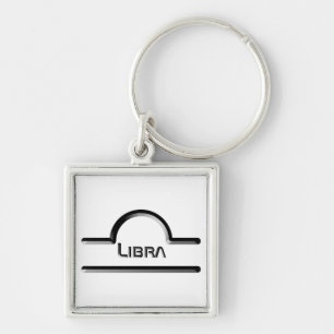 Libra, abstrakt utformning av Zodiac-tecknet Fyrkantig Silverfärgad Nyckelring