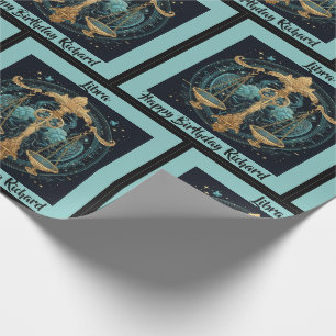 Libra Add Namn Birthday Zodiac Gift Presentpapper