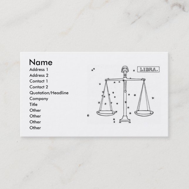 Libra Affärskort Visitkort (Framsida)