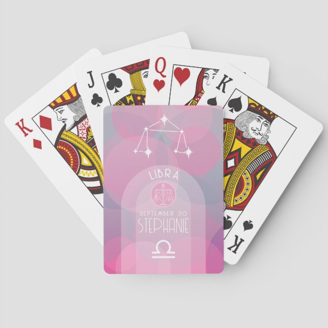 Libra Anpassningsbar Birthdate - Zodiac - Modern d Casinokort (Baksidan)