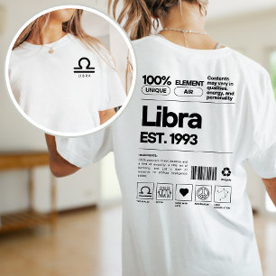Libra Anpassningsbar Zodiac Astrology Birthday okt T Shirt