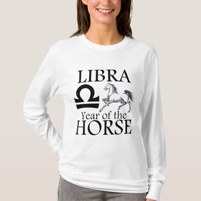Libra-året för hästdjurssymbolen Shirt Tröja (Framsida)