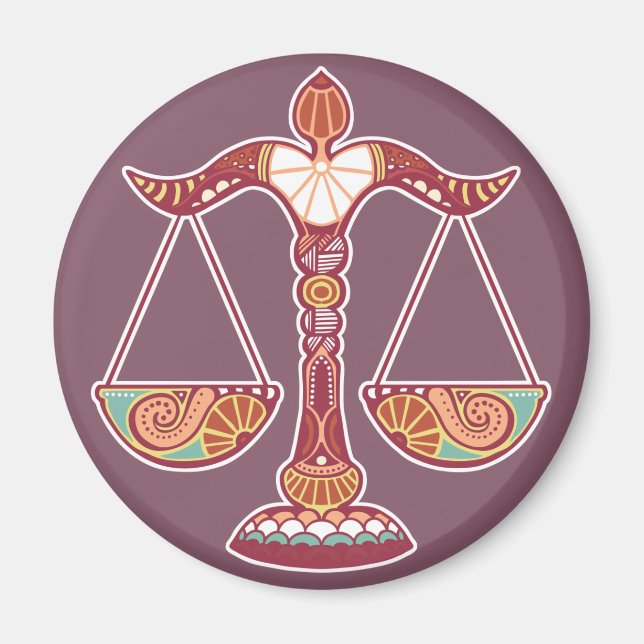 Libra Astrological Sign Magnet (Framsidan)