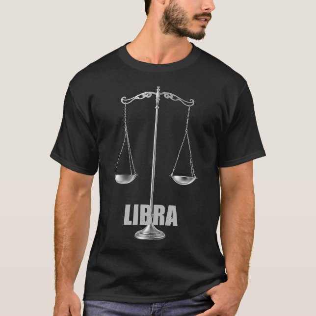 Libra Astrological Sign T Shirt (Framsida)