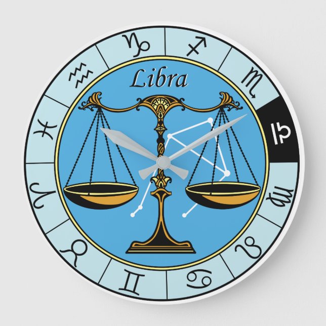 libra astrological zodiac-tecken stor klocka (Framsida)