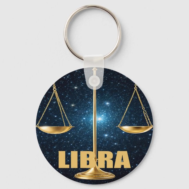 Libra-astrologtecken Nyckelring (Framsida)