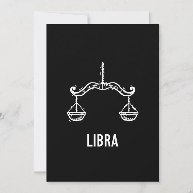 Libra Astrology Birthday Gift Zodiac Signs Inbjudningar (Framsida)