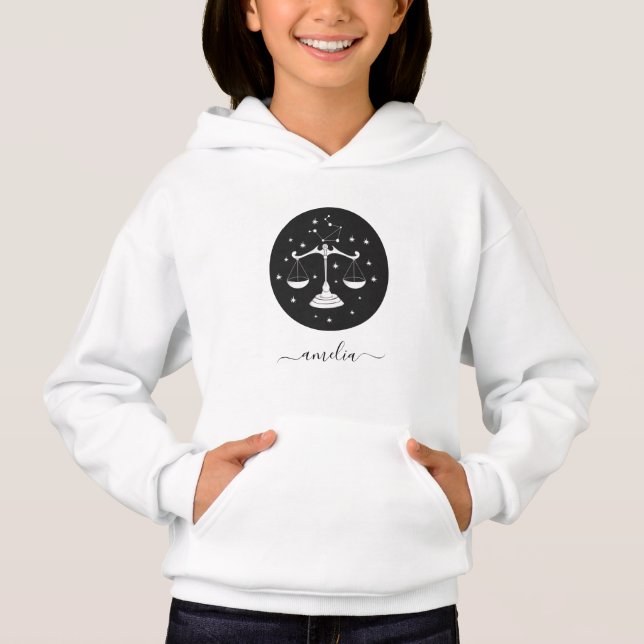 Libra Astrology Horoscope Zodiac-symbol Namn T Shirt (Framsida)