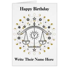 Libra Astrology Sign Birthday Card Sep 23-okt 22 Hälsningskort