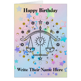 Libra Astrology Sign Birthday Card Sep 23-okt 22 Hälsningskort