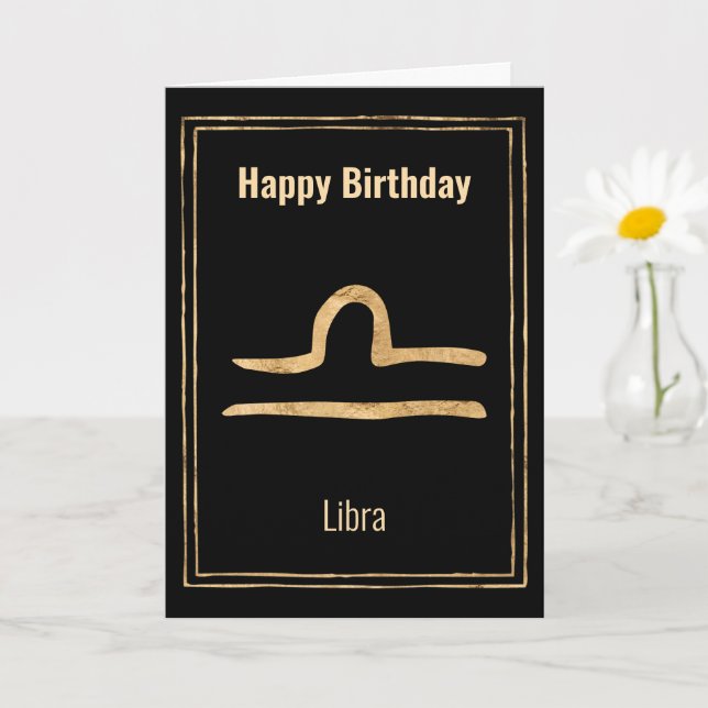 Libra astrology stjärntecken zodiac Grattis på föd Kort (Liten växt)