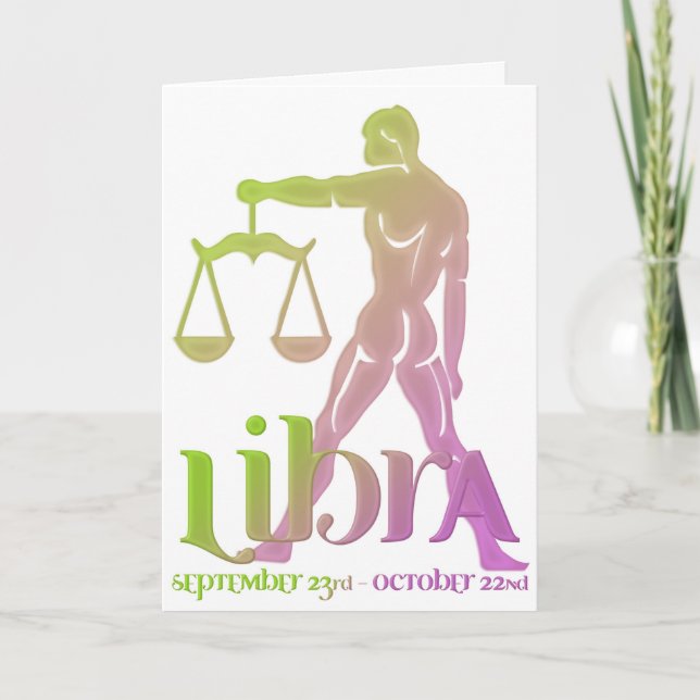 Libra Astrology Zodiac Birthday Card design 1 Kort (Framsida)