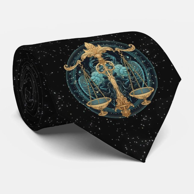 Libra Astrology Zodiac Neck Tie Slips (Rullad)