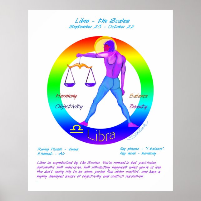 Libra Astrology Zodiac Poster (Framsidan)