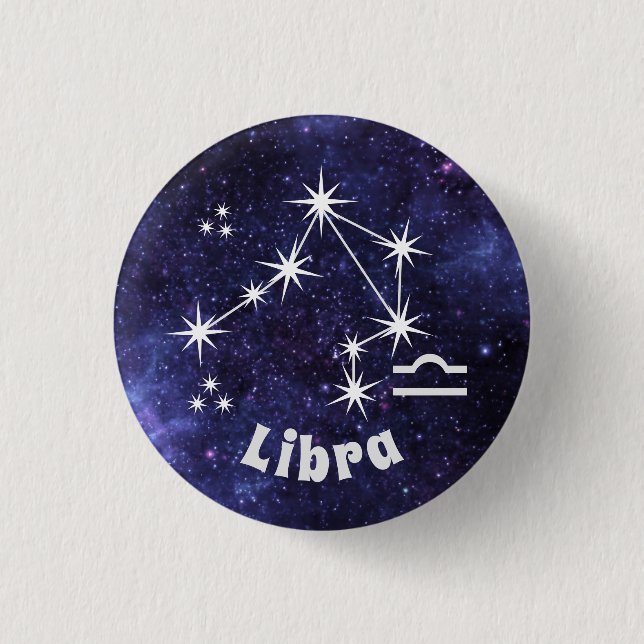 Libra Badge, Zodiac Horoscope Badge Knapp (Framsida)