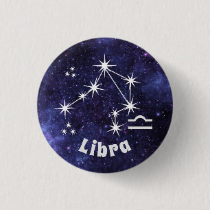 Libra Badge, Zodiac Horoscope Badge Knapp