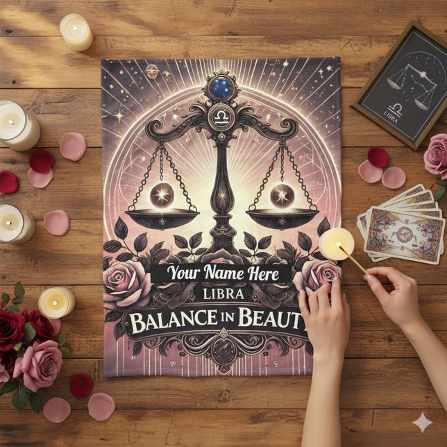 Libra "Balance in Beauty" Fleece Blanket (Skapare uppladdad)