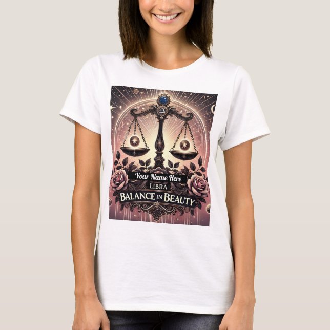Libra ’Balance in Beauty’ T-Shirt (Framsida)