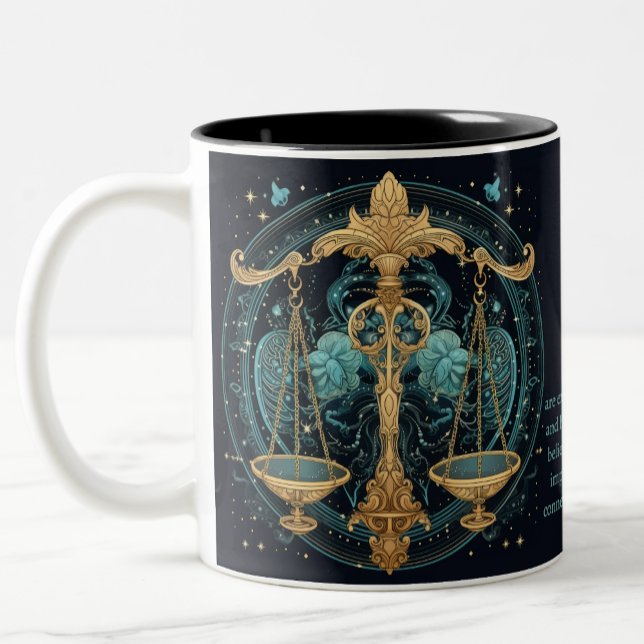 Libra Birthday Add Namn Sept to Oct Gift Tea Två-Tonad Mugg (Skapare uppladdad)