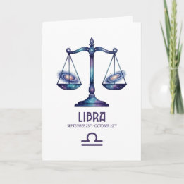 Libra Birthday Card Helgkort